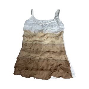 NY&Co Tan Hombre Ruffle Tank Top Size XS